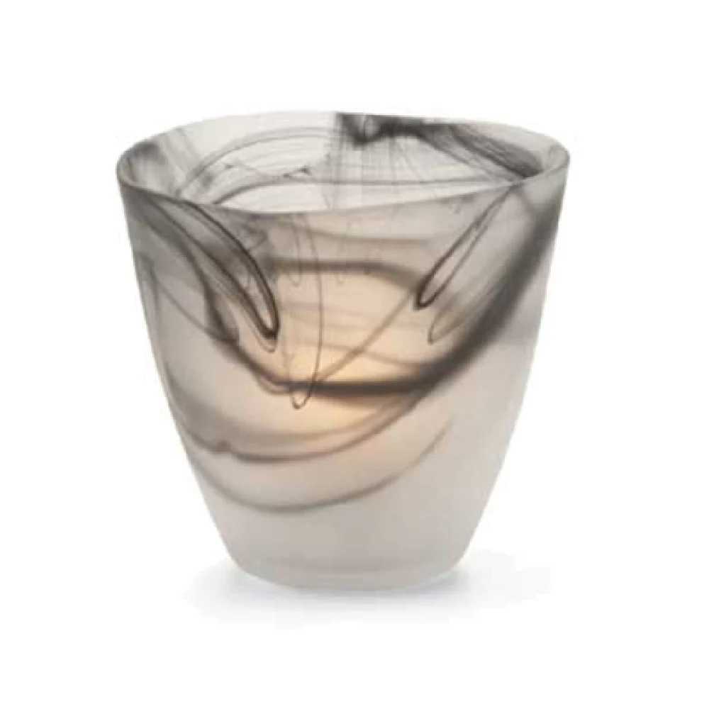 Hollowick 6817SBK 3-3/4 Inch Votive Glass Candle Lamp Satin Black Hand-formed