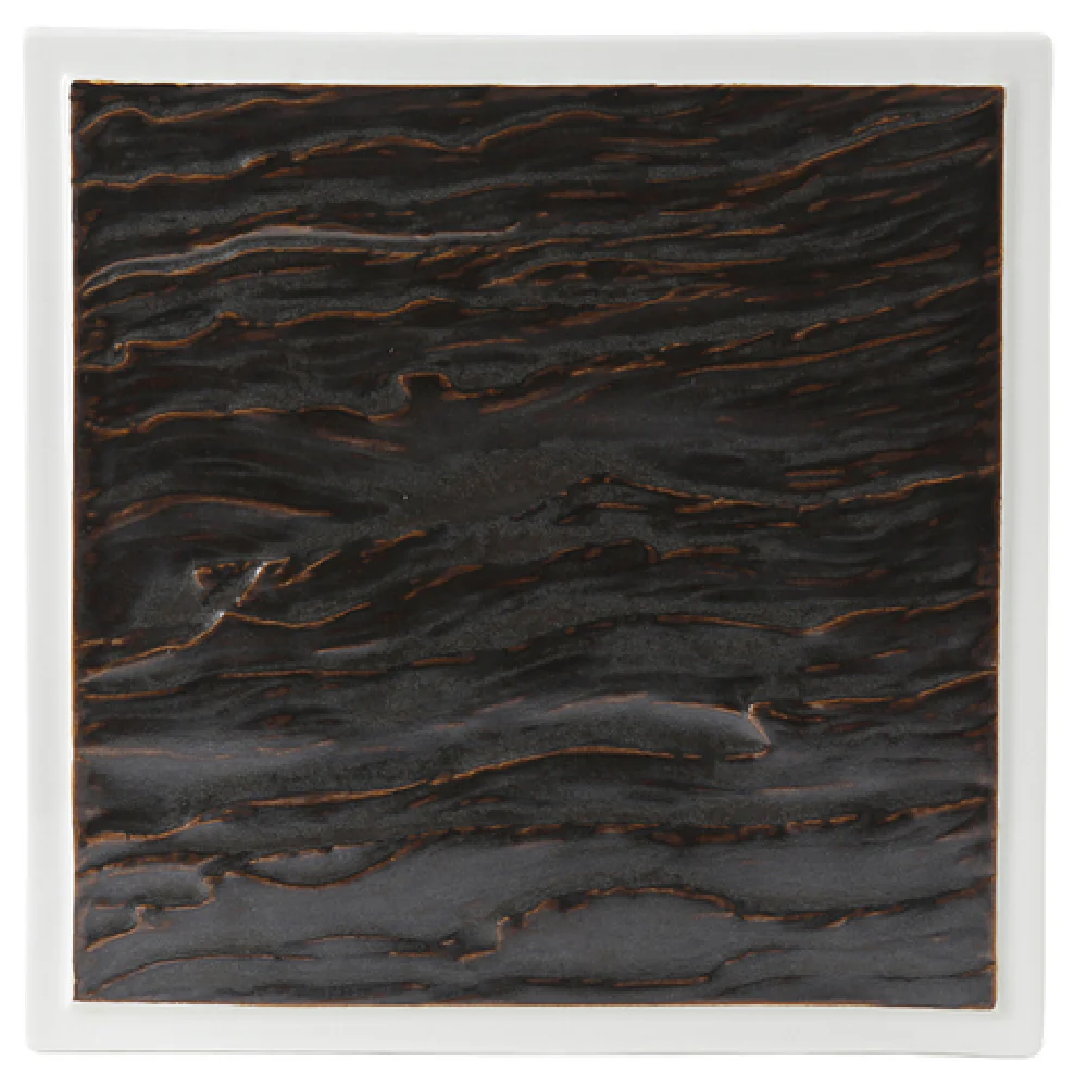 Tuxton GKP-503 12 Inch Square Narrow Rim Plate Textured China Lead-Free