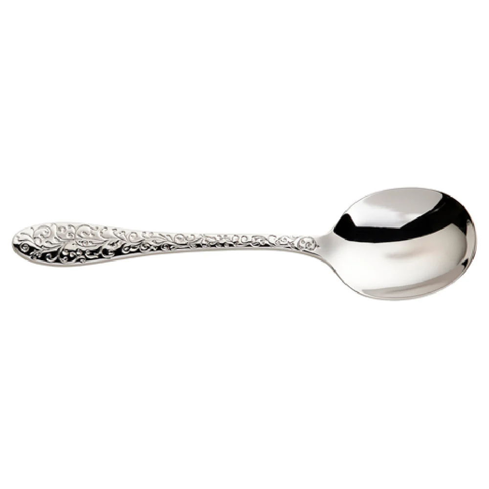 1880 Hospitality T638SBLF 6-1/9 Inch Bouillon Spoon Paisley Pattern 18/10 Stainless Steel High Polished Finish