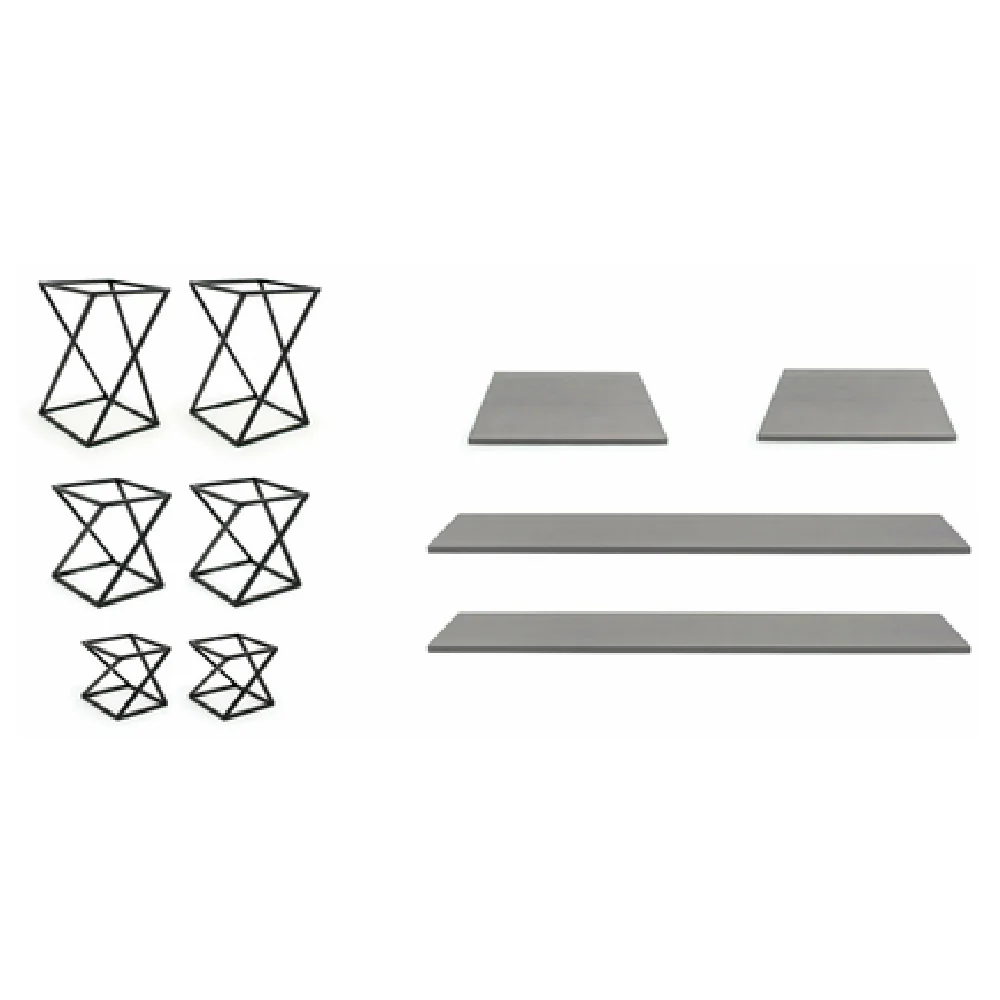 FOH BST029MUM28 Buffet Essentials Twist Smoke Bamboo On Matte Black Includes Two BRI005BKI28 Twist Risers Set Of 3 Matte Black