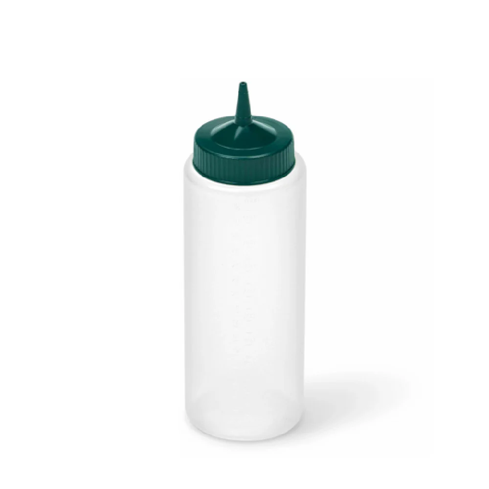 Vollrath 4932-13191 32 Oz Squeeze Bottle Dispenser Clear Polyethylene Green Cap