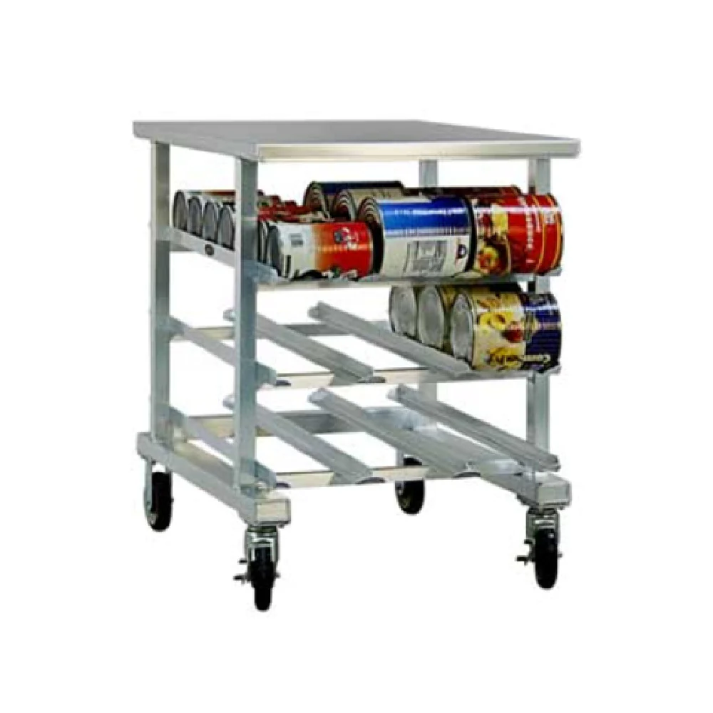 New Age Industrial 1236 25 Inch Mobile Can Storage Rack Aluminum with Aluminum Top New Age Industrial 1236 25 Inch Mobile Can Storage Rack Aluminum with Aluminum Top