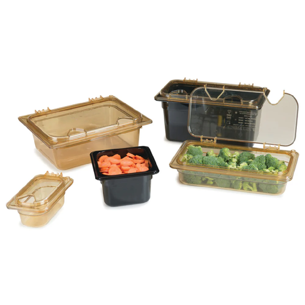 Carlisle 10539Z13 6.88 Inch Notched High Heat Food Pan Cover Plastic Amber Carlisle 10539Z13 6.88 Inch Notched High Heat Food Pan Cover Plastic Amber
