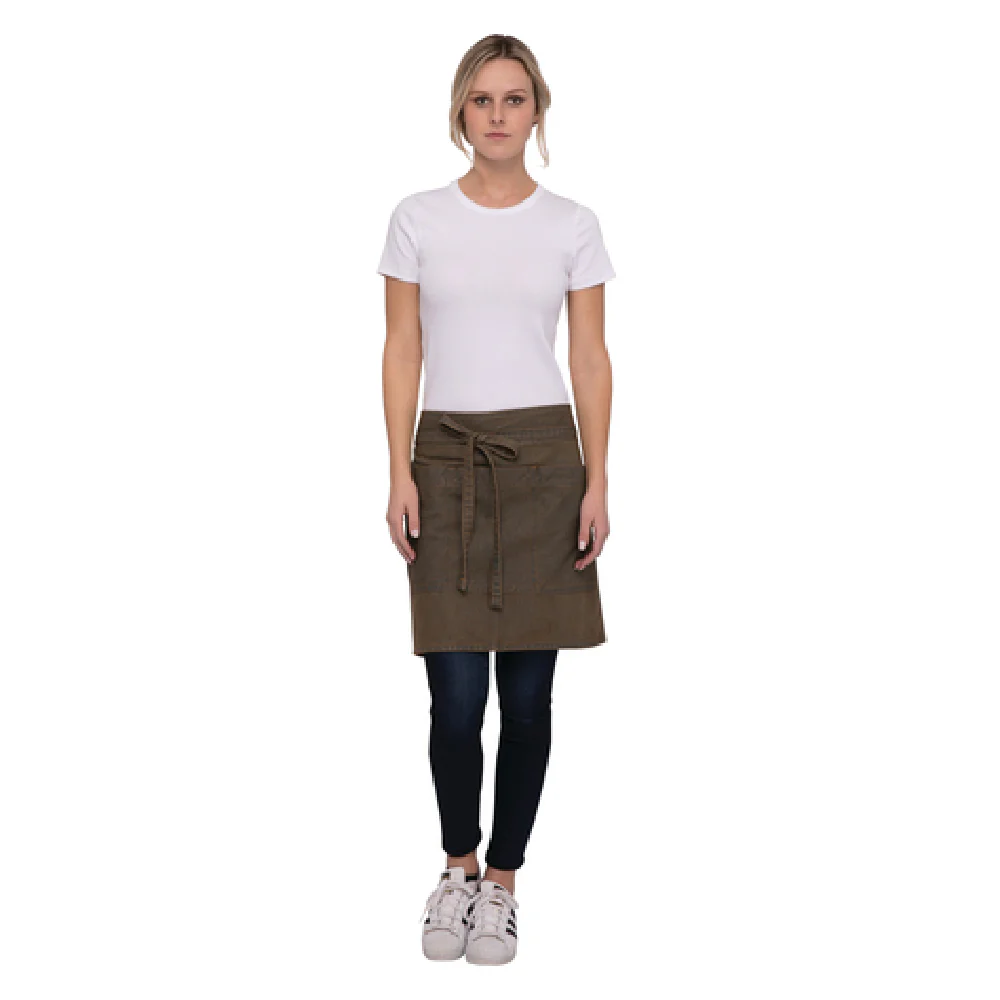 Chef Works AHN01BTP0 23 Inch Uptown Bistro Waist Apron Half Length 4 Pockets Cotton Poly Washed Finish Chef Works AHN01BTP0 23 Inch Uptown Bistro Waist Apron Half Length 4 Pockets Cotton Poly Washed Finish