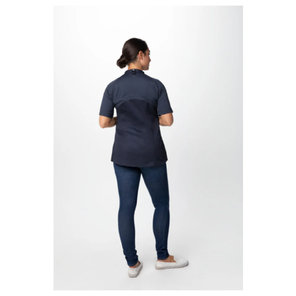 Chef Works CBZ03W-GRY-XS 37 Inch Women's Varkala Chef Coat Raglan Short Sleeve Grey Chef Works CBZ03W-GRY-XS 37 Inch Women's Varkala Chef Coat Raglan Short Sleeve Grey