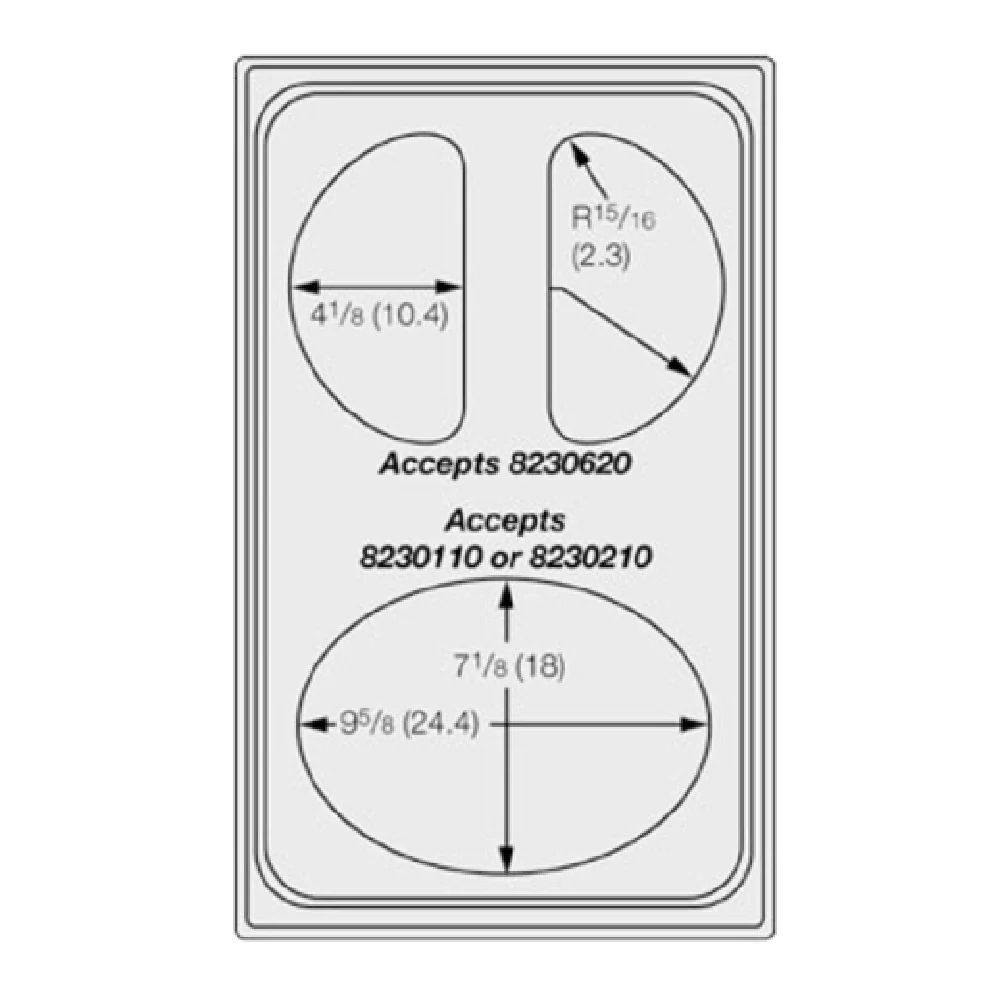 Vollrath 8240416 21 Inch Template For 1 Oval And 2 Half Oval Pans Vollrath 8240416 21 Inch Template For 1 Oval And 2 Half Oval Pans