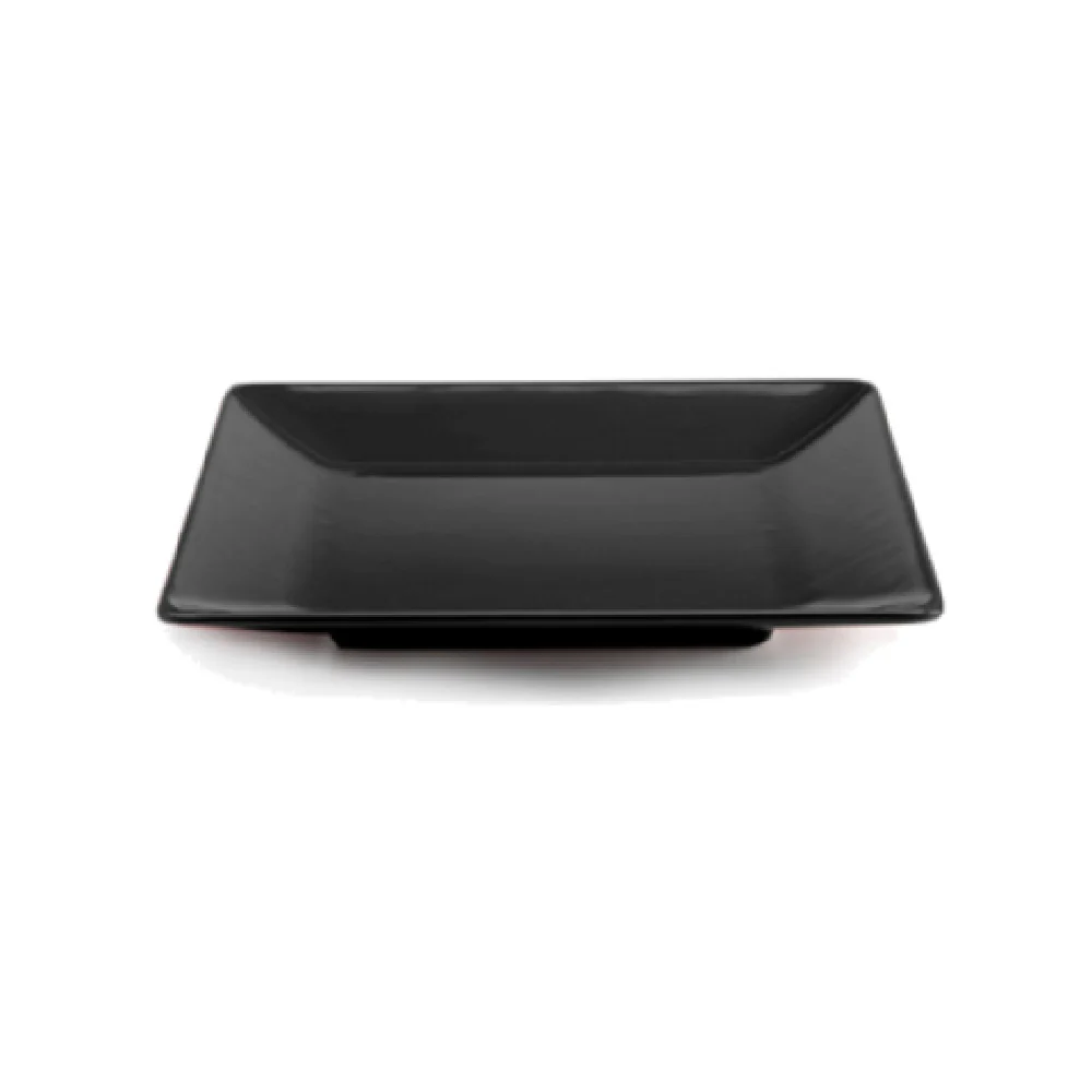 GET Enterprises M1111SQ-B 11-1/2 Inch Square Plate Melamine Black and Chip Stain Resistant
