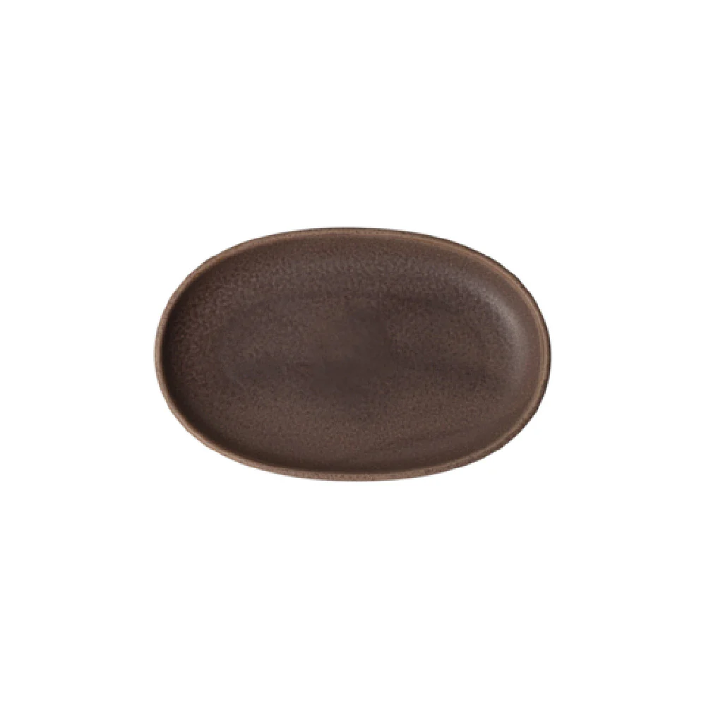 Steelite 6419MY035 7 Inch Wabi Sabi Oval Plate Porcelain Plum 12 Packs