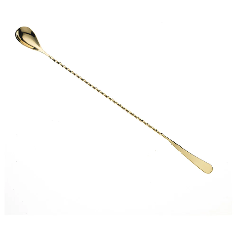 Mercer Culinary M37010GD 13-3/16 Inch Bar Spoon with Machined End and Twisted Stem Gold-Plated Stainless Steel Mercer Culinary M37010GD 13-3/16 Inch Bar Spoon with Machined End and Twisted Stem Gold-Plated Stainless Steel