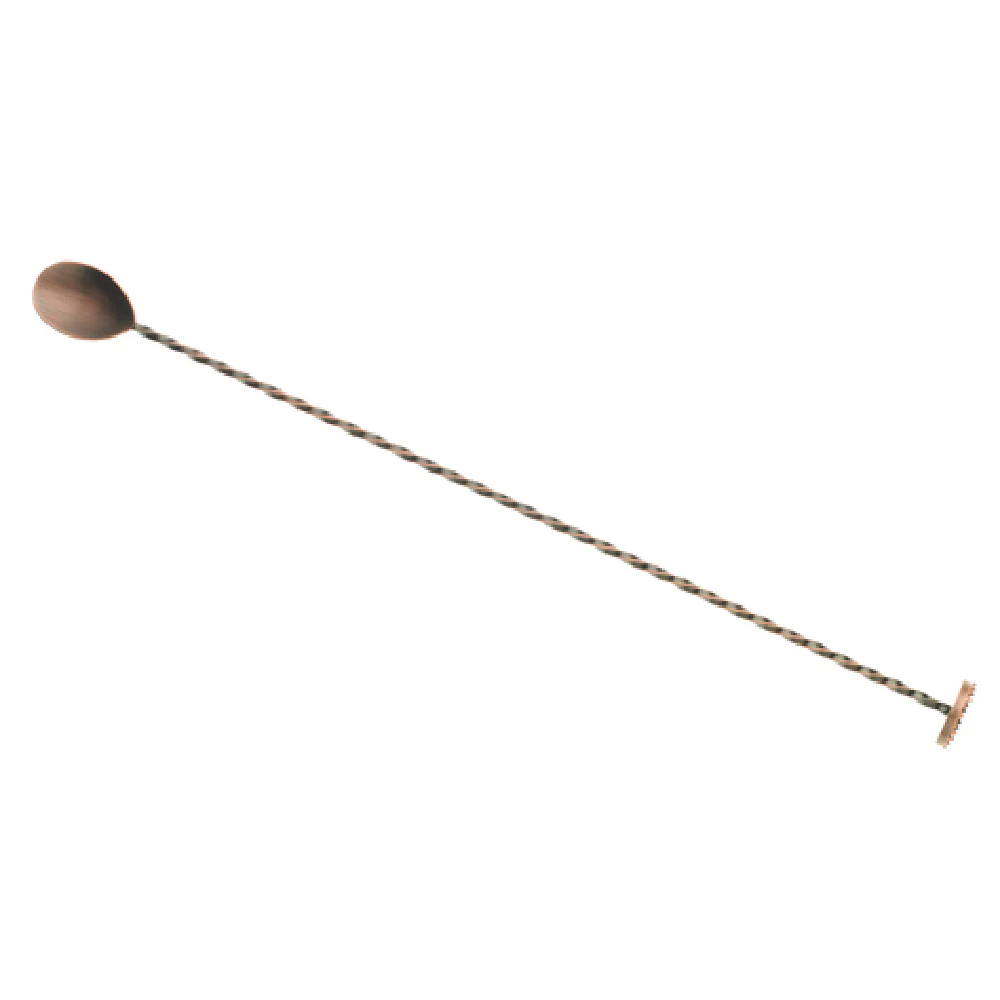 Mercer Culinary M37019ACP 15-3/4 Inch with muddler stainless steel bar spoon antique copper finish Mercer Culinary M37019ACP 15-3/4 Inch with muddler stainless steel bar spoon antique copper finish