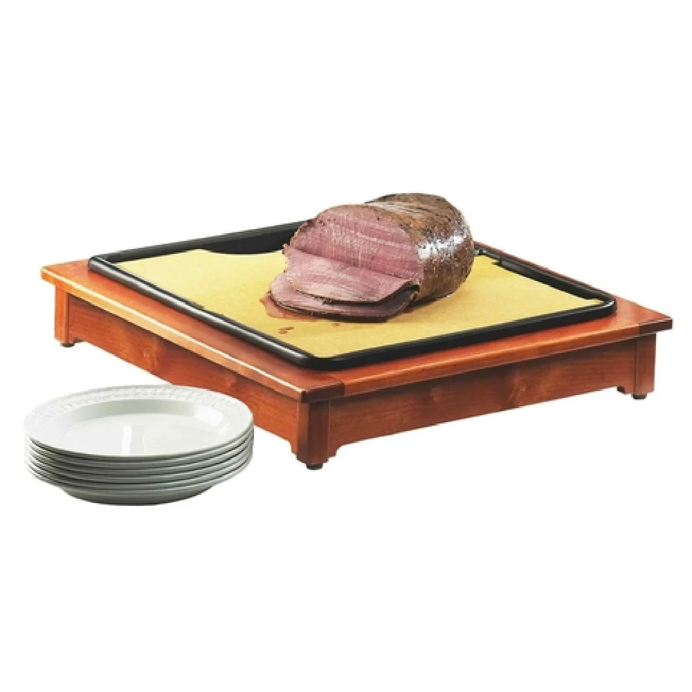 Cal Mil 810-53 22 Inch High Heat Carving Station with Wood Frame and Tray