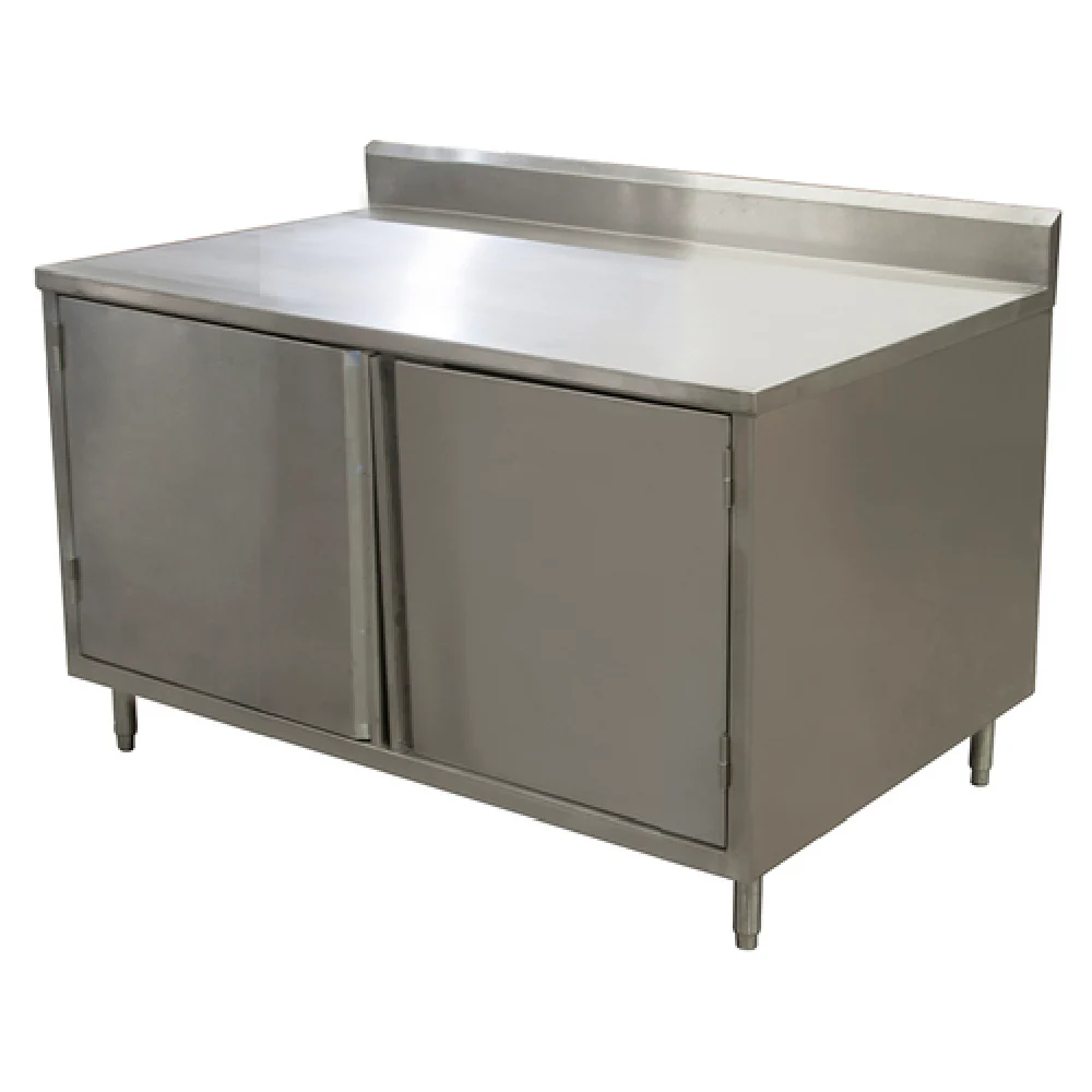 BK Resources CSTR5-3660H 60 Inch Work Table Cabinet Base with Hinged Doors Stainless Steel