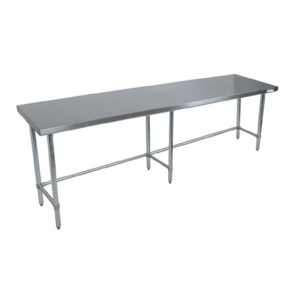 BK Resources SVTOB-9636 96 Inch 18 Gauge Stainless Steel Work Table with Turndown Edges BK Resources SVTOB-9636 96 Inch 18 Gauge Stainless Steel Work Table with Turndown Edges