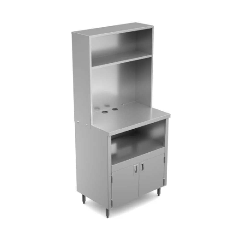 Winholt WLFD-WRKSTN-2 24 Inch Stainless Steel Work Station with Overhead Shelf