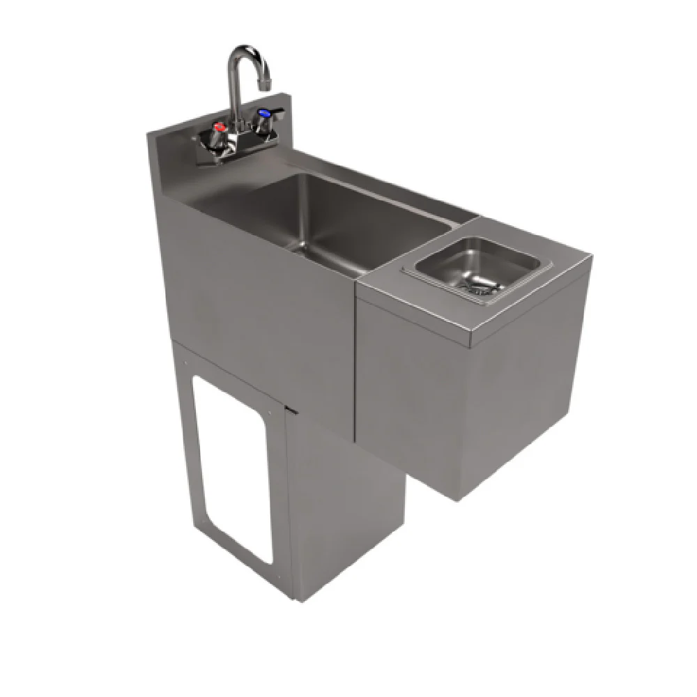 BK Resources UBB-18-SS12-GR-PG 12 Inch Glass Rinser Hand Sink with Lead-Free Faucet BK Resources UBB-18-SS12-GR-PG 12 Inch Glass Rinser Hand Sink with Lead-Free Faucet