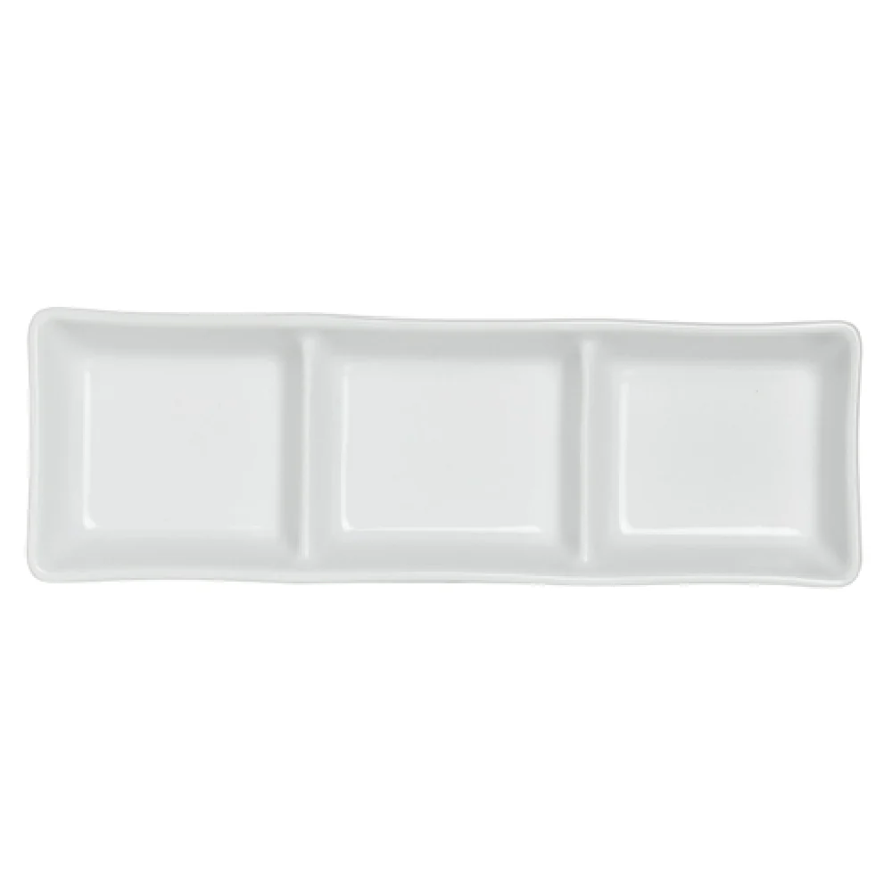 Steelite 61103ST0453 7.25 Inch Royal Porcelain 3 Compartment Dish Tahara Steelite 61103ST0453 7.25 Inch Royal Porcelain 3 Compartment Dish Tahara