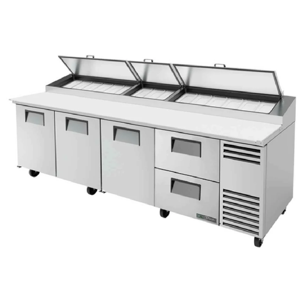 True Refrigeration TPP-AT-119D-2-HC_RH 119 Inch Refrigerated Counter Pizza Prep with Stainless Steel Finish True Refrigeration TPP-AT-119D-2-HC_RH 119 Inch Refrigerated Counter Pizza Prep with Stainless Steel Finish