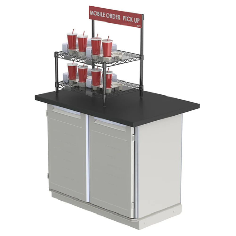 Metro CR1824TG2B 24 Inch To-Go Order Pick-Up Station with Sign Steel