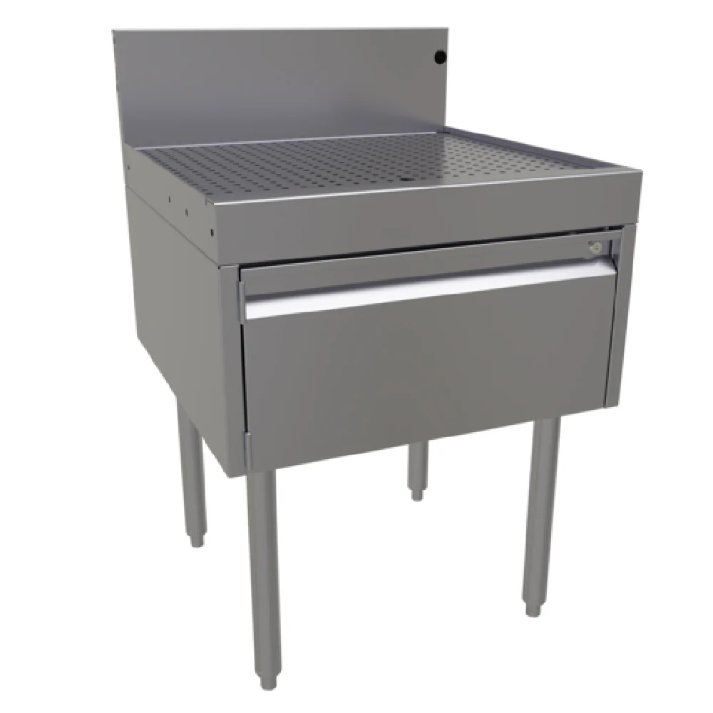 Glastender DBHB-24 24 Inch Underbar Drainboard Half Cabinet with Door Stainless Steel Glastender DBHB-24 24 Inch Underbar Drainboard Half Cabinet with Door Stainless Steel