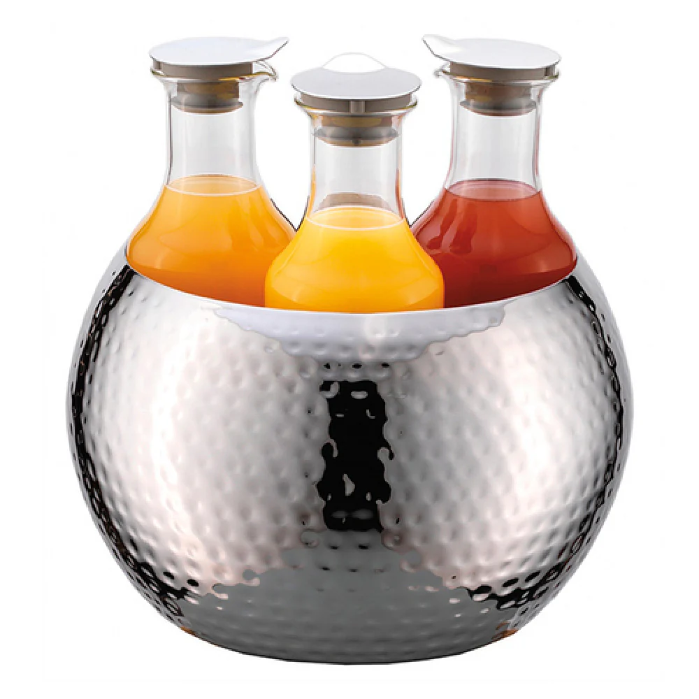 GET Enterprises 3147063 12-3/5 Inch Diameter Beverage Ice Tub Set with Tritan Carafes
