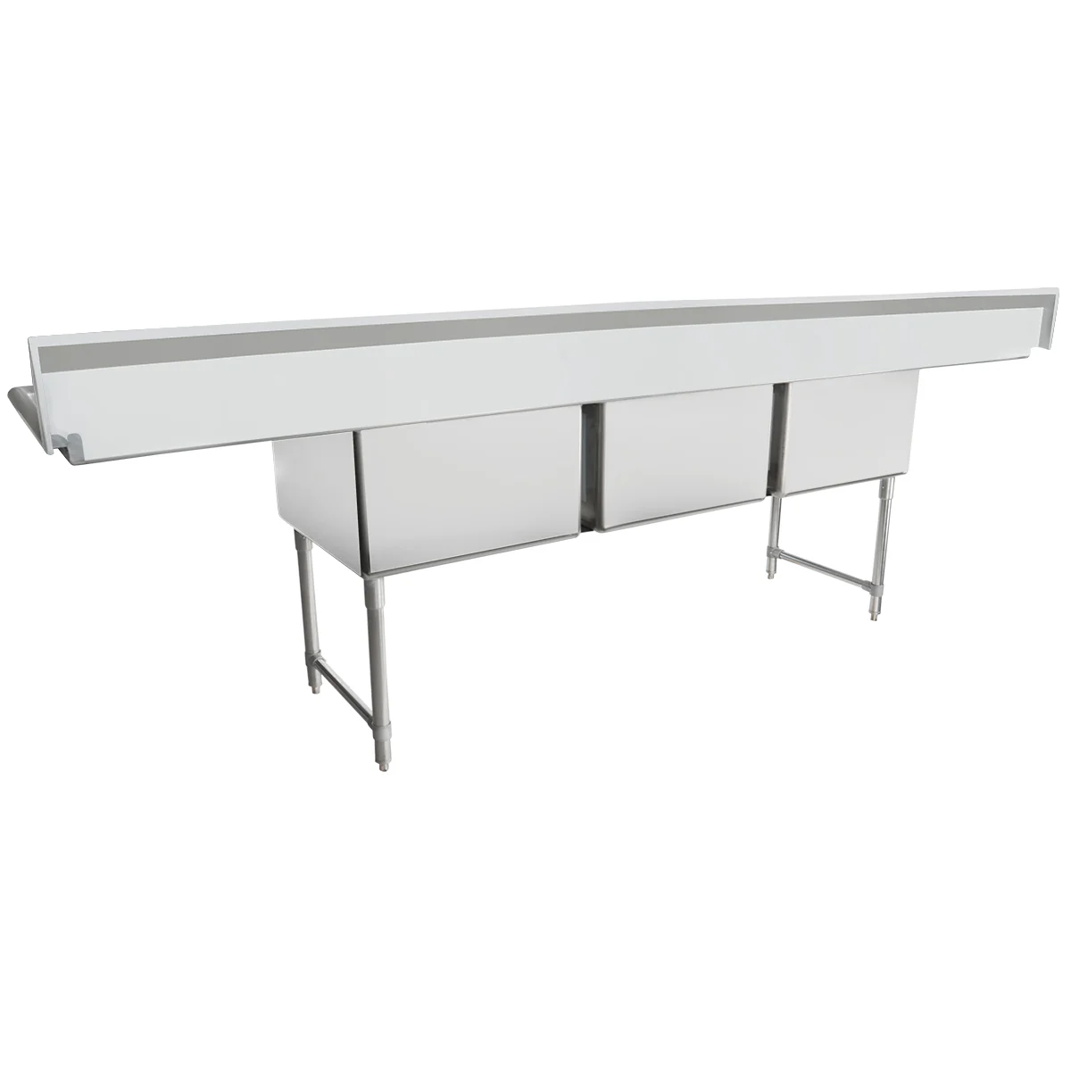 Empura EHD32424LR24 124 Inch Heavy Duty Sink with 3 Bowls and Drainboards Empura EHD32424LR24 124 Inch Heavy Duty Sink with 3 Bowls and Drainboards