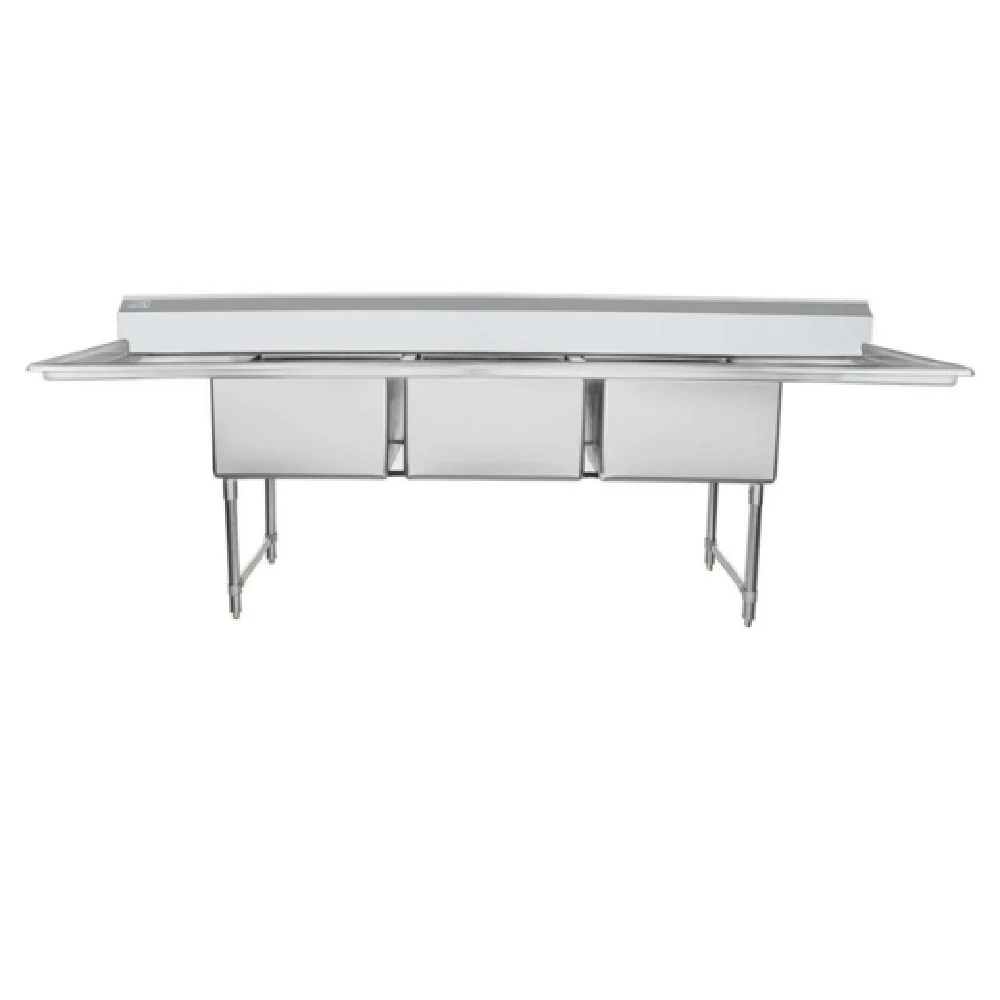 Empura EHD32424LR24 124 Inch Heavy Duty Sink with 3 Bowls and Drainboards Empura EHD32424LR24 124 Inch Heavy Duty Sink with 3 Bowls and Drainboards