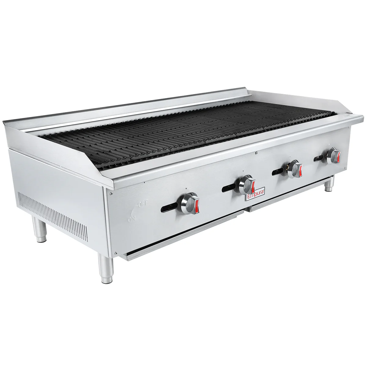 Empura Equipment ECB-48S 48 Inch Charbroiler Gas 4 Burners 120000 BTU Empura Equipment ECB-48S 48 Inch Charbroiler Gas 4 Burners 120000 BTU