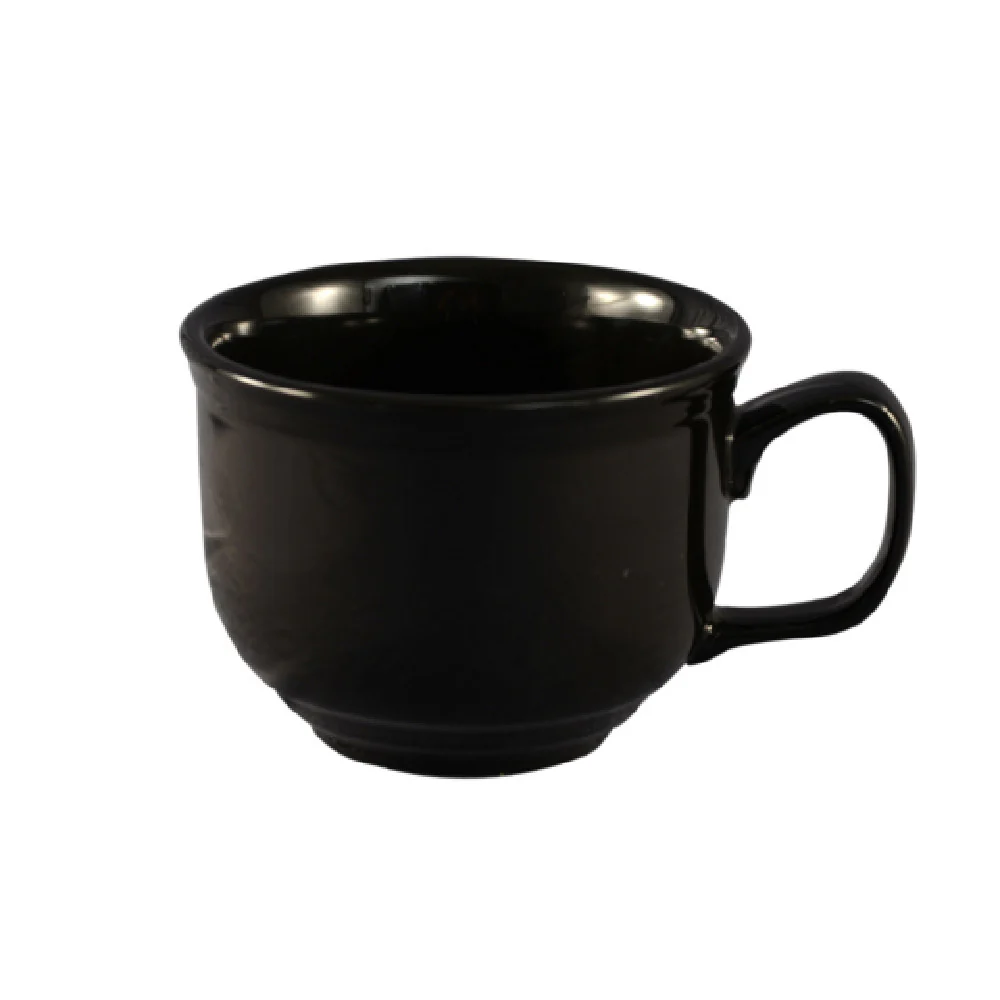 CAC China TG-318-BLK 18 Oz Jumbo Embossed Cup Porcelain Black