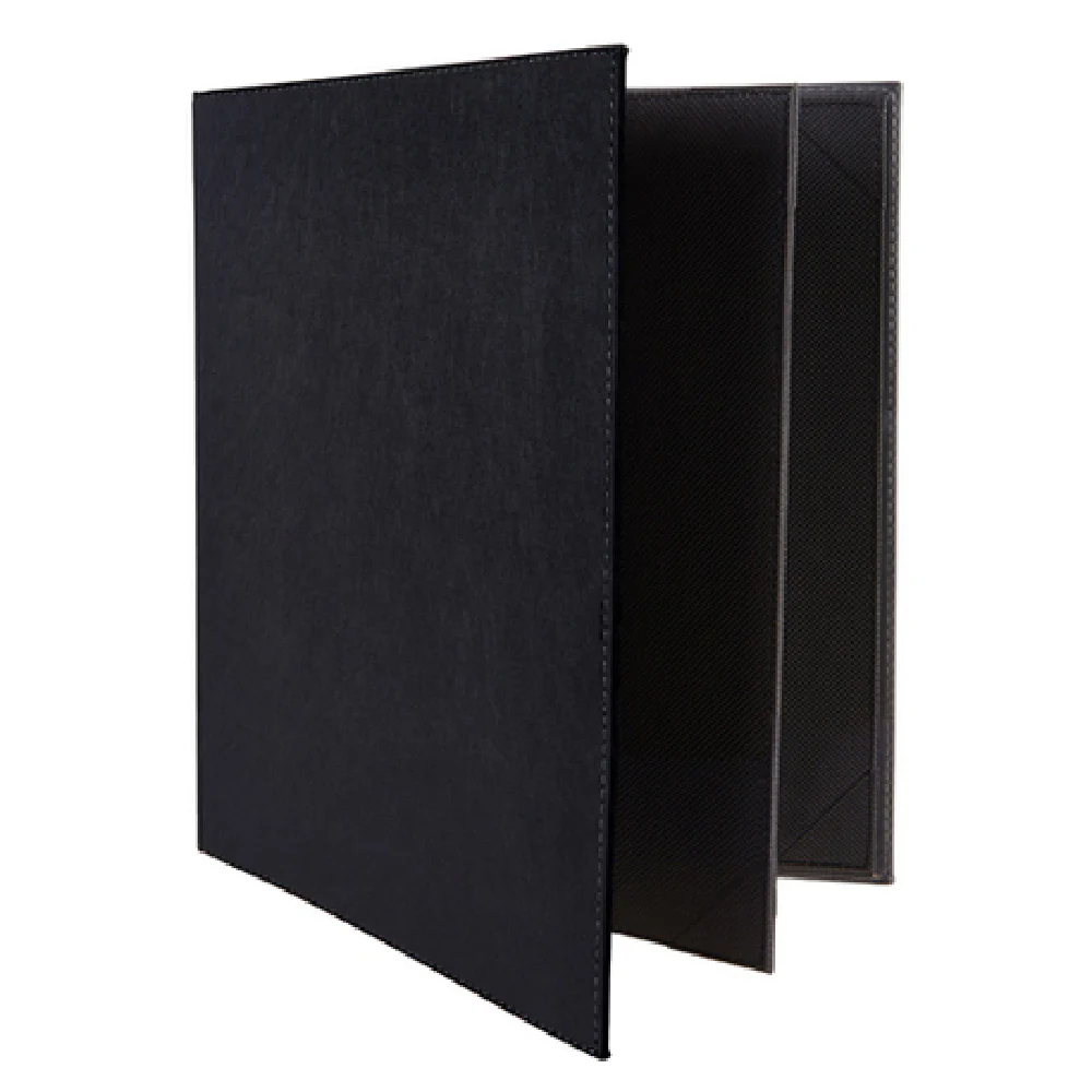 Winco LMF-811BK Menu Cover Four Views Letter Size Leather-like - Durable Display