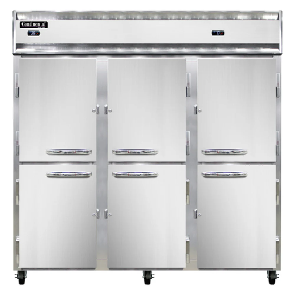 Continental Refrigerator 3RRFNSAHD 78 Inch Stainless Steel Reach-in Refrigerator Freezer