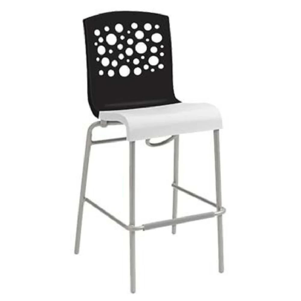 Grosfillex US836017 16 Inch Resin Stacking Barstool with Circle Cutout Grosfillex US836017 16 Inch Resin Stacking Barstool with Circle Cutout