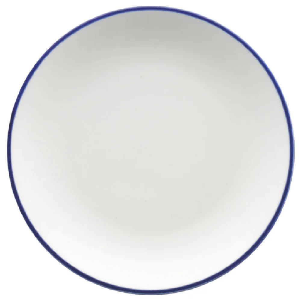 International Tableware TB-5-CB 5-1/2 Inch Round Plate Porcelain European White with Blue