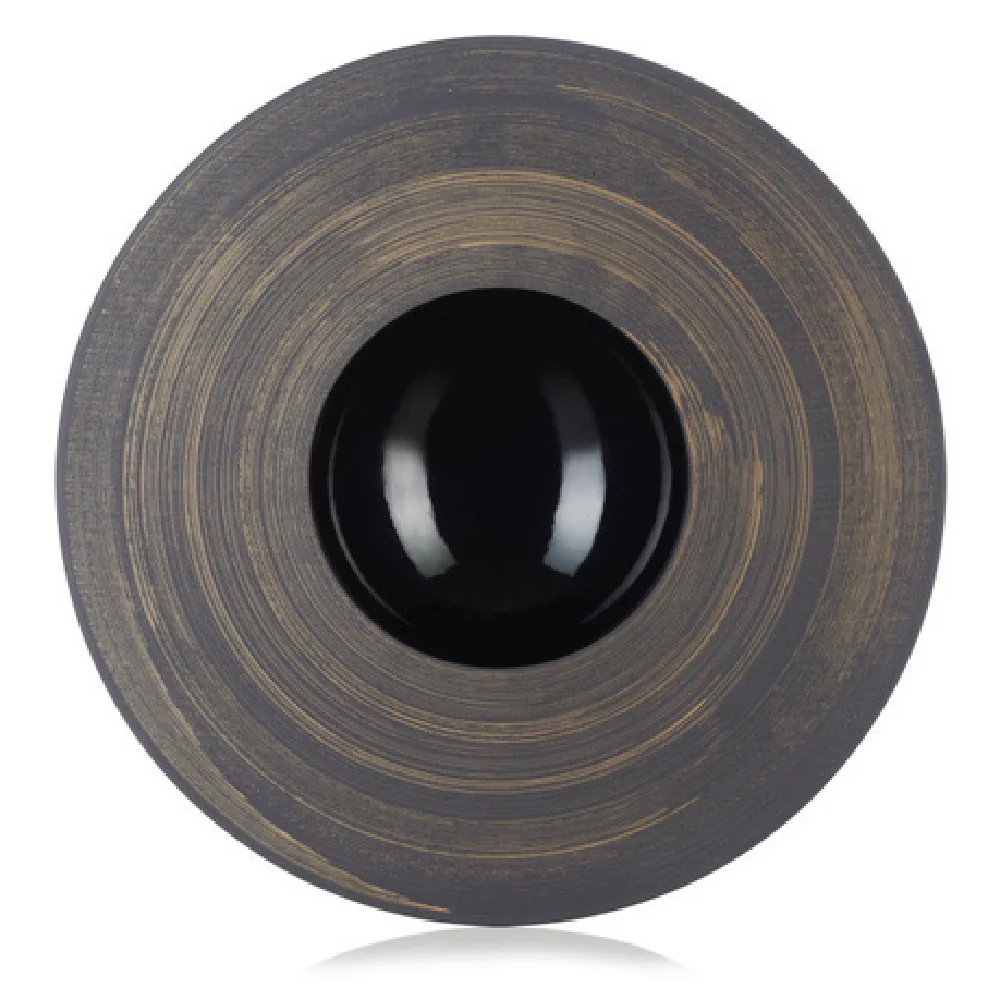 Revol 651570 10-1/2 Oz Sphere Plate 12 Inch Porcelain Black Copper Crescendo Revol 651570 10-1/2 Oz Sphere Plate 12 Inch Porcelain Black Copper Crescendo