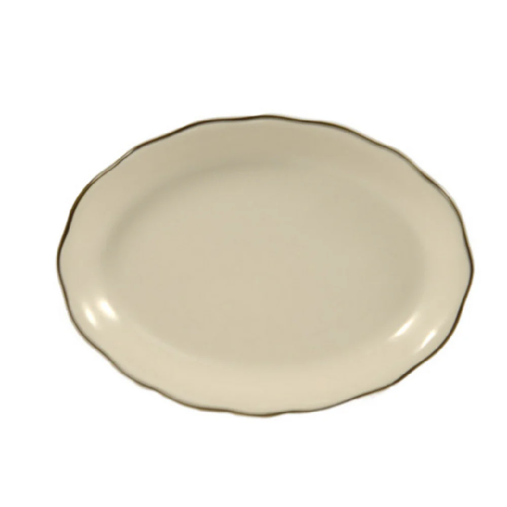CAC China SC-12B 9-5/8 Inch Oval Platter Scallop Edge Ceramic Black Band/American White CAC China SC-12B 9-5/8 Inch Oval Platter Scallop Edge Ceramic Black Band/American White