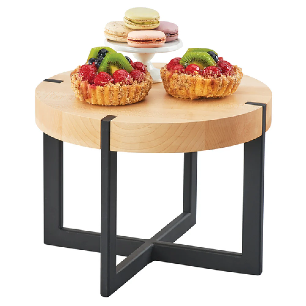 Cal Mil 3642-12-71 12 Inch Round Display Riser Metal Base Maple Cal Mil 3642-12-71 12 Inch Round Display Riser Metal Base Maple