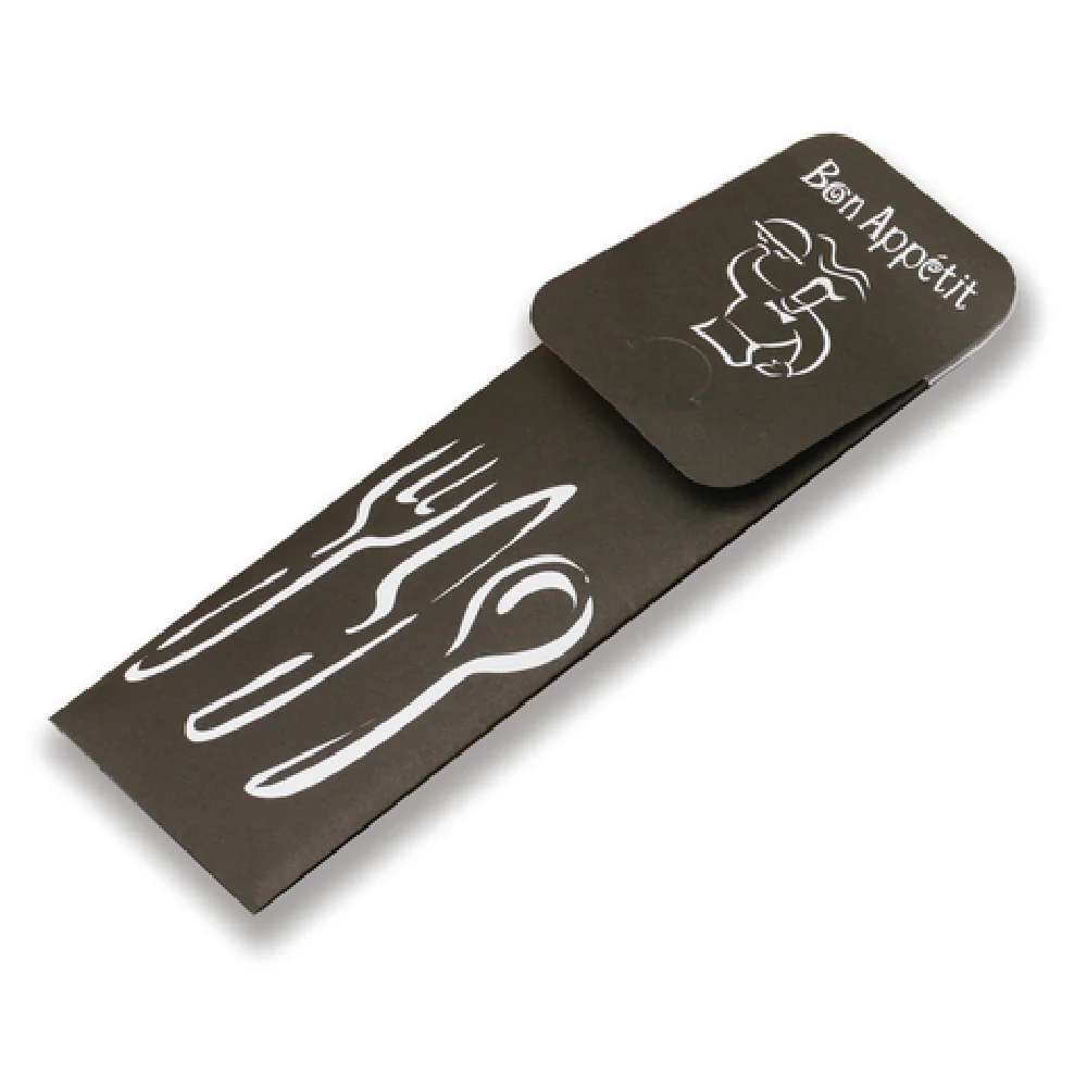 Dinex DXCTCAD80003 16 Inch Cutlery Sleeve Paper Sleeve with Flap Napkin Pack of 600