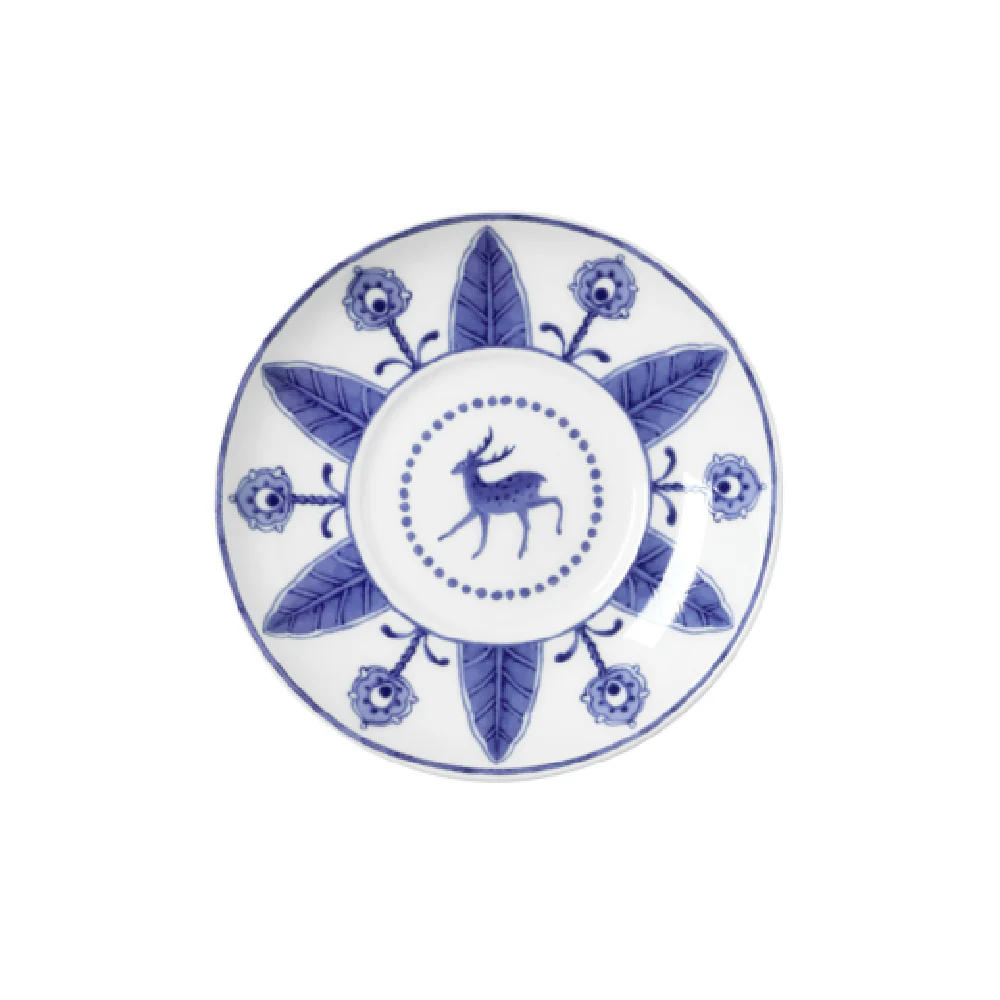 Steelite 82124AND0152V2 4.75 Inch Round Saucer Coupe Bone China Sultans Garden Blue
