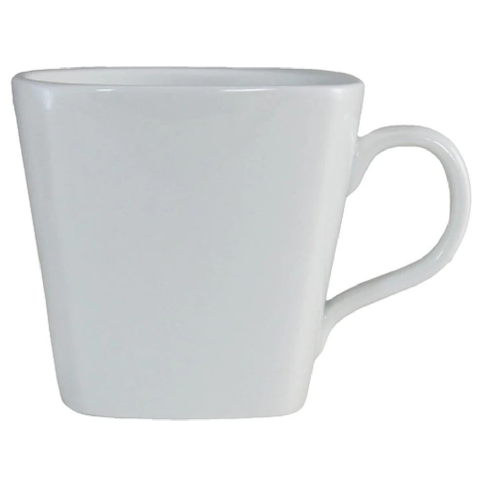International Tableware PA-35 5 Oz. Round Cup with Handle Porcelain Bright White