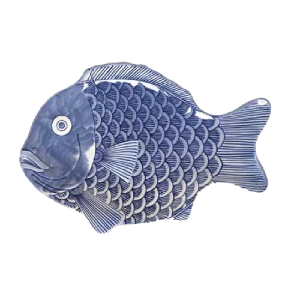 GET Enterprises 370-12-BL 12 Inch Fish Platter Break-resistant Blue Melamine
