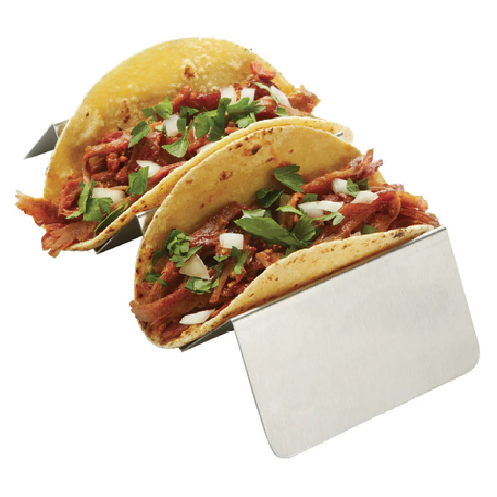 American Metalcraft TSH3 8 Inch Taco Holder Stainless Steel Brushed Finish with 2 or 3 Compartments