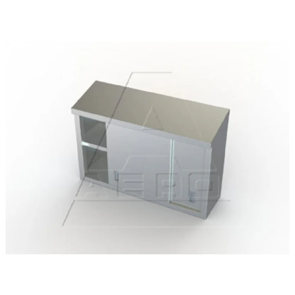 AERO Manufacturing WSC-72 72 Inch Wall-Mount Cabinet Stainless Steel Enclosed with Sliding Doors