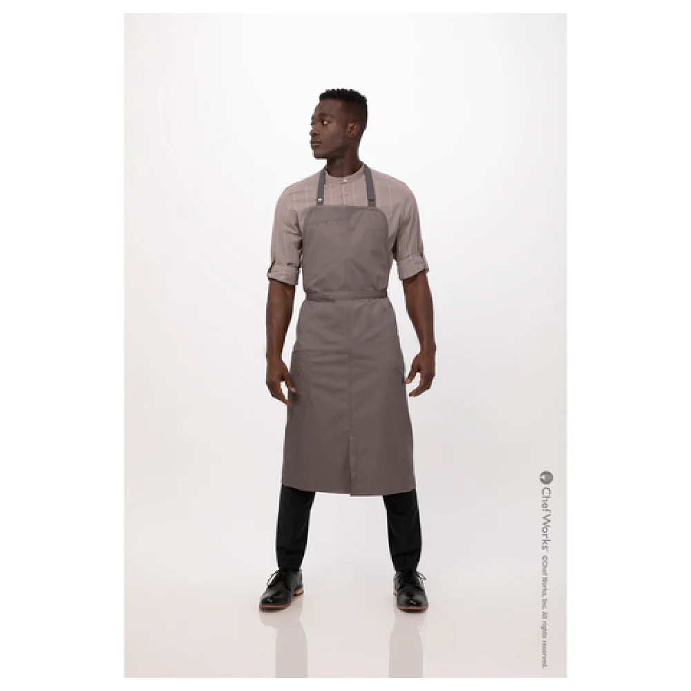 Chef Works ACN01MSH0 43 Inch Bib Apron with Adjustable Neck Strap Mushroom