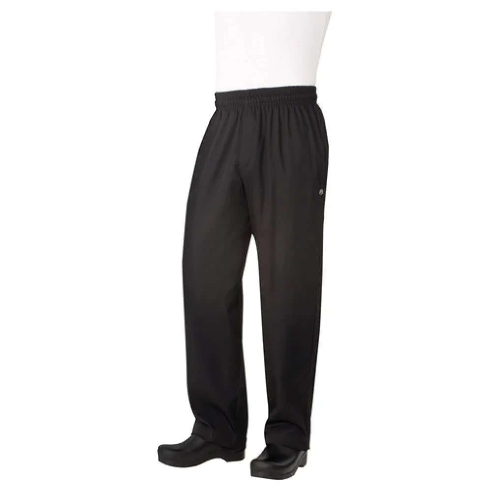 Chef Works NBBZ-BLK-5XL Baggy Chef's Pants with Elastic Waistband Black Poly/Cotton Chef Works NBBZ-BLK-5XL Baggy Chef's Pants with Elastic Waistband Black Poly/Cotton