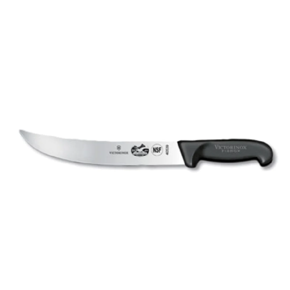 Victorinox 5.7308.25 10 Inch Blade Curved Cimeter Knife Yellow Fibrox Pro Handle Carbon Stainless Steel