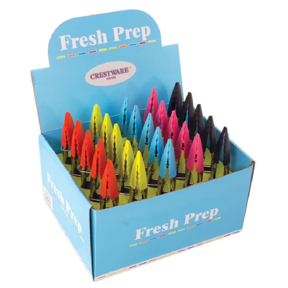 Crestware KN100 7 Inch Silicone Colored Tip Tongs Assorted Colors 45 Pieces