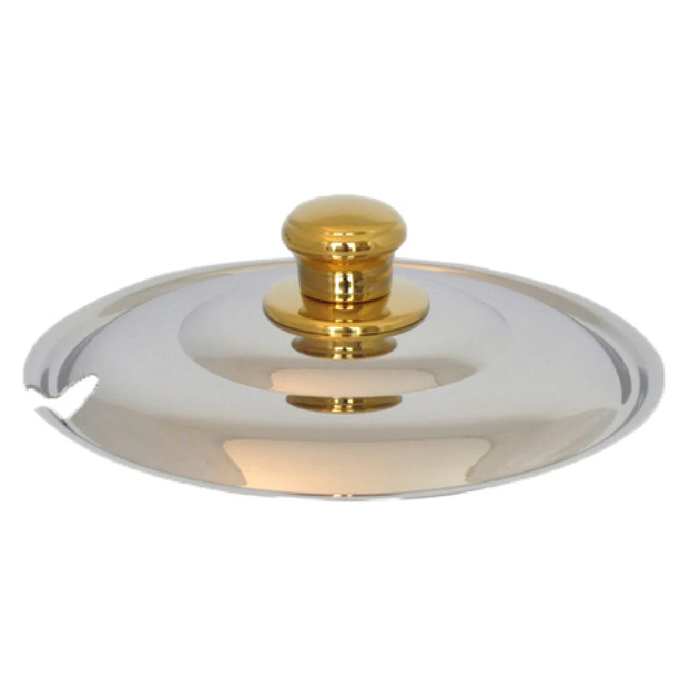 Spring USA 375-697/6 6 Quart Tureen Lid with Notch for Ladle Gold Handle Polished Stainless Steel Spring USA 375-697/6 6 Quart Tureen Lid with Notch for Ladle Gold Handle Polished Stainless Steel