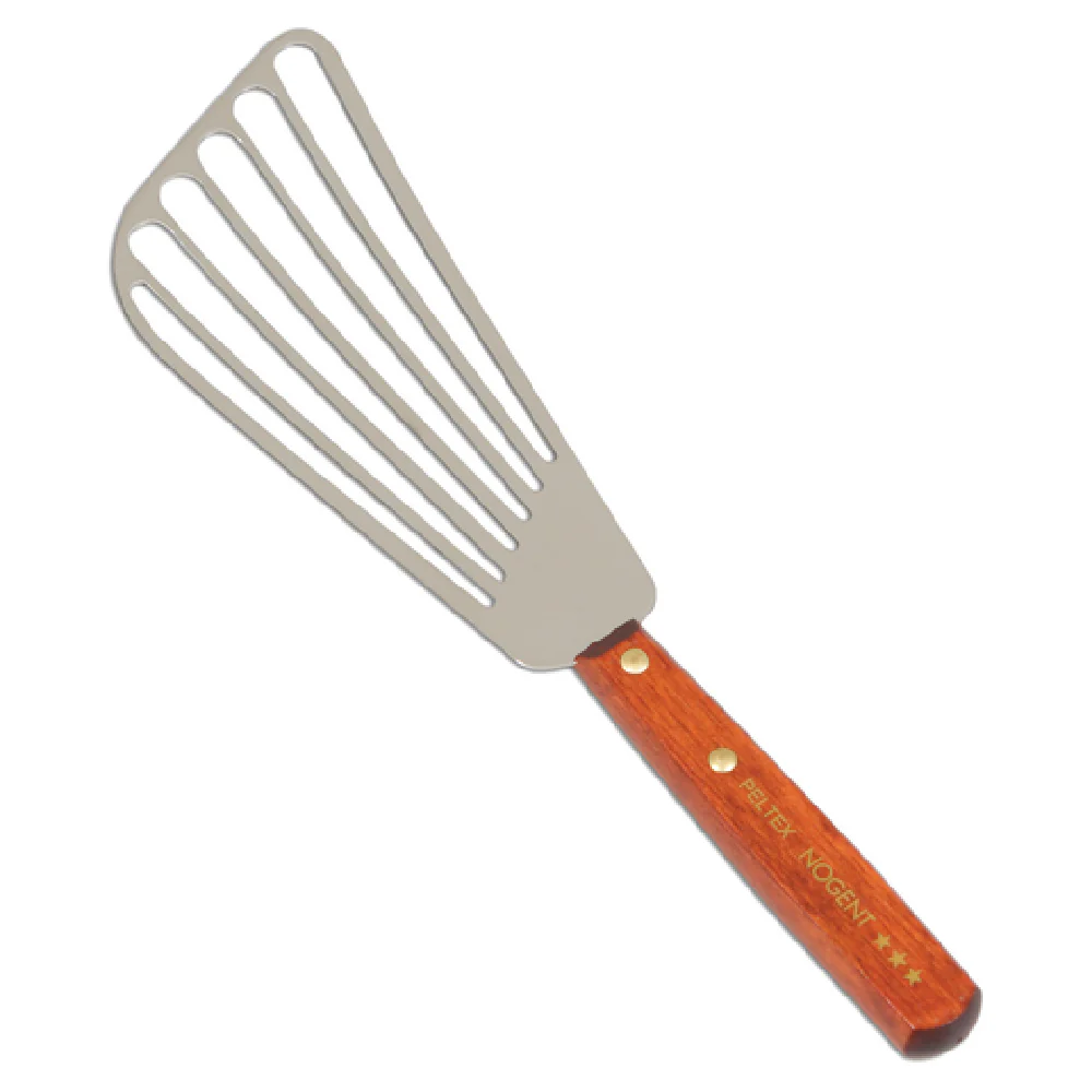 JB Prince M990 11 Inch Slotted Turner Wood Handle Stainless Steel