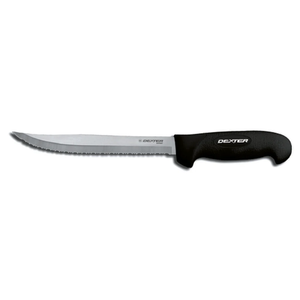 Dexter Russell 24293B 8 Inch Serrated Knife Rubber Handle Black Stain-free Steel Dexter Russell 24293B 8 Inch Serrated Knife Rubber Handle Black Stain-free Steel