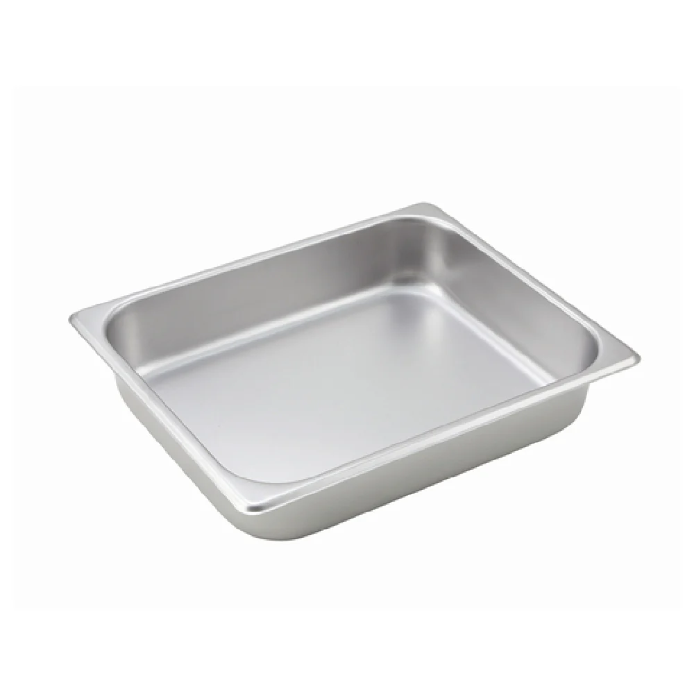 Winco SPH2 10-3/8 Inch 1/2 Size Steam Table Pan 25 Gauge Stainless Steel with NSF