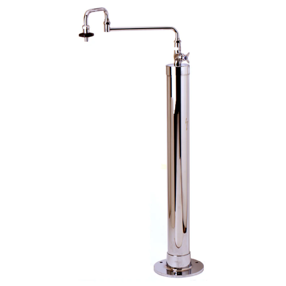 T&S Brass B-0185 4 Inch Diameter Kettle Filler Stanchion with Floor Mounting Flange
